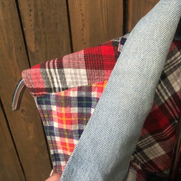 Vintage Handmade Patchwork Top , Tie Up Plaid Top Size Small - Picture 5 of 10